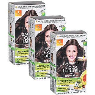 Garnier Naturals Cream Hair Color, Brown - Pack Of 3 (75ml) Garnier Naturals Cream Hair Color, Brown - Pack Of 3 (75ml)