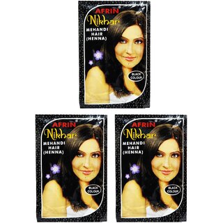 Afrin Nikhar Mehandi Henna Hair Black Colour - 40g (Pack Of 3) Afrin Nikhar Mehandi Henna Hair Black Colour - 40g (Pack Of 3)