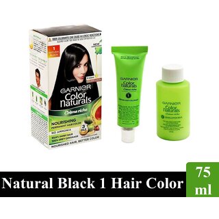 Garnier Naturals Cream Hair Color, Natural Black - Pack Of 1 (75ml) Garnier Naturals Cream Hair Color, Natural Black - Pack Of 1 (75ml)