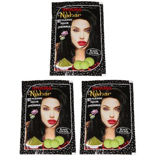 Shama Nikhar Mehandi Henna Black Colour Hair - 45g (Pack Of 3) Shama Nikhar Mehandi Henna Black Colour Hair - 45g (Pack Of 3)