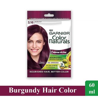 Naturals Crme Riche Burgundy Garnier Hair Color 3.16 - 30ml + 30g Naturals Crme Riche Burgundy Garnier Hair Color 3.16 - 30ml + 30g
