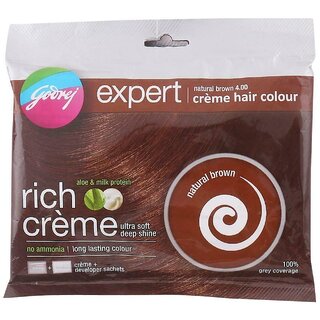                       Godrej Natural Brown 4.0 Creme Hair Colour - Pack Of 1 (20g+20ml)                                              