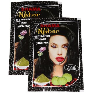Shama Nikhar Black Coloured Hair Mehandi For Unisex - Pack Of 2 (45g) Shama Nikhar Black Coloured Hair Mehandi For Unisex - Pack Of 2 (45g)