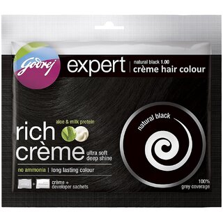                       Godrej Natural Black 1.0 Creme Hair Colour - 20g+20ml                                              