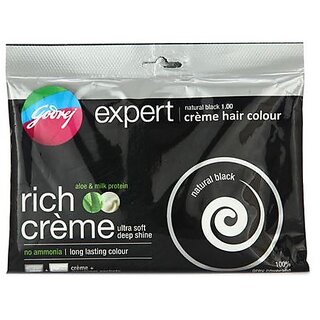                       Natural Black 1.0 Godrej Rich Creme Hair Colour (20g+20ml)                                              
