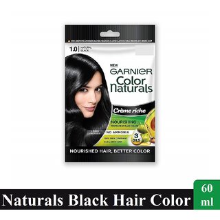                       Garnier Naturals Creme Color, Deep Black - Pack Of 1 (40ml)                                              