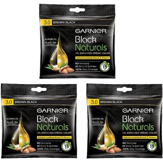 Garnier Color Naturals Brown Black 1 Crme Hair Color - 20ml+20g (Pack Of 3) Garnier Color Naturals Brown Black 1 Crme Hair Color - 20ml+20g (Pack Of 3)