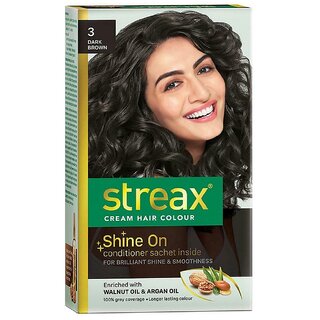                       Streax Dark Brown Cream Hair Colour (25g+25ml)                                              