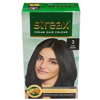 Dark Brown 3 Cream Streax Hair Colour - 25g+25ml Dark Brown 3 Cream Streax Hair Colour - 25g+25ml