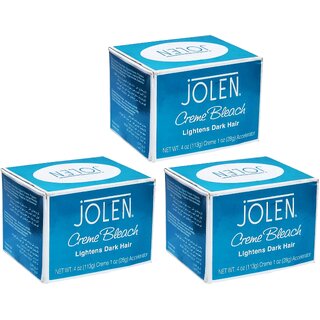 Jolen Lightens Dark Creme Bleach Hair - Pack Of 3 (113g)