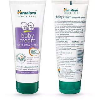                       Himalaya Baby Cream  Moisturises  Soothes the Skin  Extra Soft  Gentle ( Pack of 2 ) 200gm                                              