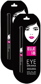 Elle 18 Eye Drama Super Black Kajal - Pack of 2 (0.35gm)
