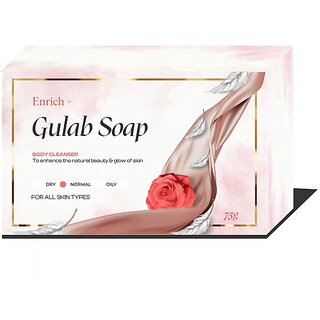 Enrrich One Gulab Soap Body Cleanser(Pack of 4) Glow of Skin 75gm
