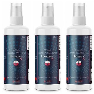                      Smart Solution USP 5% Hairline Hair Regrowth - Pack Of 3 (60ml)                                              