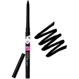 Elle 18 Eye Drama Kajal, Super Black, Smudgeproof & Waterproof - 0.35g
