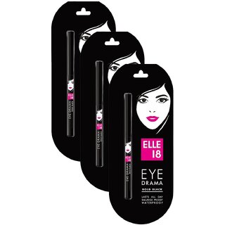                       Elle 18 Eye Drama Super Black Kajal - Pack of 3 (0.35gm)                                              