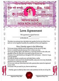 Thriftkart Love Contract Agreement Certificate Gift for Valentines Day Anniversary Wedding For Husband Wife Boyfriend Girlfriend (8.3 x 11.7 inches)
