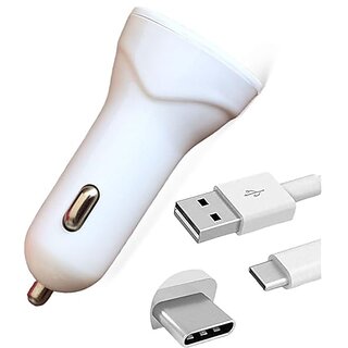                       Thriftkart Car Mobile Charger 2USB 3.4A Type-C White                                              