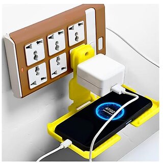                       Thriftkart Multi Purpose Mobile Charging Multi Plug Plastic Holder Universal Socket Mobile Charger Stand Upto 7 Inch Mobile Stand for Wall (Multicolor Pack of 1)                                              