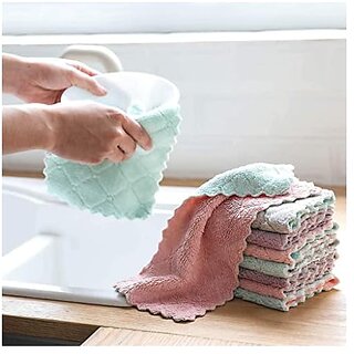                       Thriftkart Microfiber Cleaning Cloth Kitchen Wipes for Cleaning (Pack of 5 25x25cm)                                              