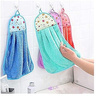                       Thriftkart Microfiber Wash Basin Hanging Hand Kitchen Towel with Ties (44x24 cm Pack of 4)                                              