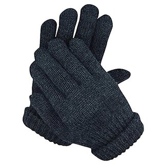 Thriftkart Winter Warm Hand Gloves For Men & Women - Free Size | Woollen Knitted Full Finger Gloves | Soft and Warm Wool Lining Design | Useful For Everyday Activity | Prevent Entering Cold Air