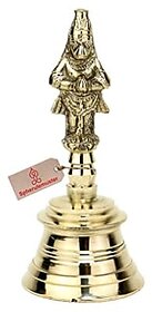 Spherulemuster Brass Ghanti Hanuman Face| Ghanti for Pooja | Worship| Puja Ghanti Bell for Home Pooja (Gold 12.60x5x5.80cm)