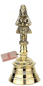 Spherulemuster Brass Ghanti Hanuman Face| Ghanti for Pooja | Worship| Puja Ghanti Bell for Home Pooja (Gold 16x5x7.00cm)