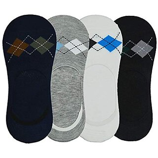                       Thriftkart Lycra Cotton Low Cut Loafer Socks For Men No-Show Anti Slip Silicon Grip(Pack of 5)                                              