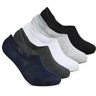                       Thriftkart Cotton socks for men and women no show loafer socks with Anti Slip - Pack of 5 Free Size                                              