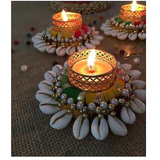                       Thriftkart Metal Heavy Design Hand Made Decorative Diya - Pack of 4 | Tea Light Candle Holder for Festival Occasion Diwali & Home Decoration                                              