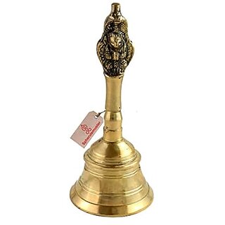 Spherulemuster Brass Hanuman Face Bell/Ghanti for Pooja | Worship| Puja Ghanti Bell for Home Pooja (Gold)