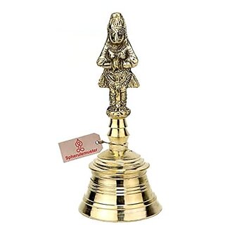 Spherulemuster Brass Ghanti Hanuman Face| Ghanti for Pooja | Worship| Puja Ghanti Bell for Home Pooja (Gold 16x5x7.00cm)