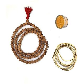                       Spherulemuster Original Chandan Mala (108+1) Beads with Chandan Fragrance| Jaap Mala                                              