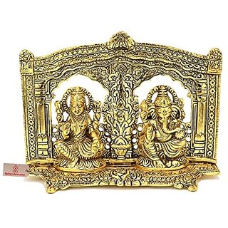                       Spherulemuster Metal Laxmi Ganesh Murti for Gift and Decorative Showpiece Diwali Pooja (Gold)                                              