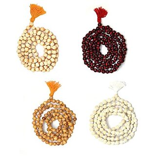 Spherulemuster Combo of Tulsi Jap Malas in Lal Chandan/Orange Tulsi/Haldi Tulsi/White Tulsi (Set of 4) Spherulemuster Combo of Tulsi Jap Malas in Lal Chandan/Orange Tulsi/Haldi Tulsi/White Tulsi (Set of 4)