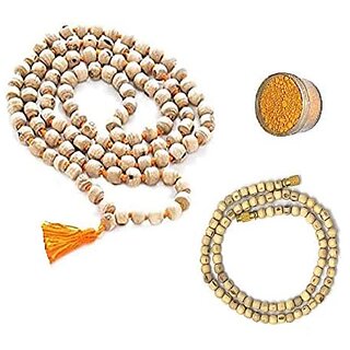 Spherulemuster Tulsi Mala Original (108+1) Beads with Original Kanthi Mala (1 Round) with Chandan Tika Spherulemuster Tulsi Mala Original (108+1) Beads with Original Kanthi Mala (1 Round) with Chandan Tika
