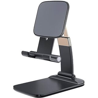                       Inefable Mobile Stand Holder Abs + Zinc Alloy Material With Titanium Alloy At The Bottom Adjustable And Foldable For All Smart Phones And Tablets - Pack Of 1 - Black                                              