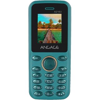                       Angage A2163 Dual Sim Mobile with Digital Camera Big Battery Torch  FM- Green                                              