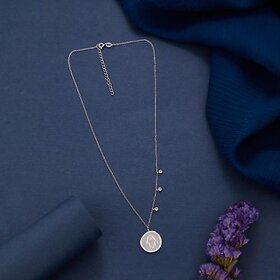 Silver Radiant Round Pendant Necklace