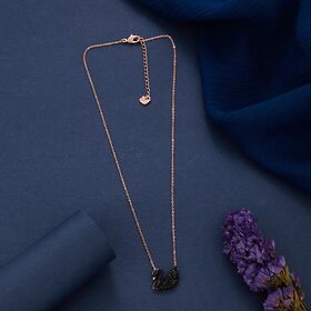 Single Layered Black Swan Pendant Necklace