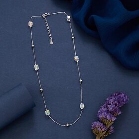 Classic Silver and Multi Stone Necklace