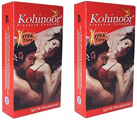 KOHINOOR Xtra Time Pleasure Condom  (Set of 2, 10 Sheets)