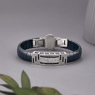                       Crystal Silver Black Bracelet                                              