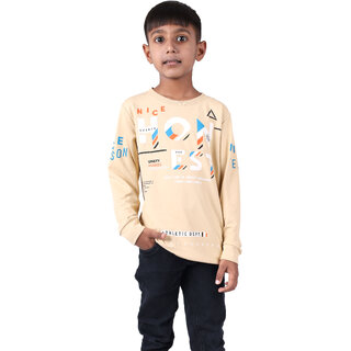                       Kid Kupboard Cotton Boys Sweatshirt, Beige, Full-Sleeves, Round Neck, 7-8 Years KIDS6092                                              