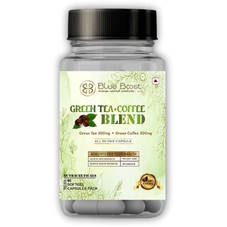 Blue Boost Green Tea +Coffee Blend (Pack of 1) 1000mg Capsule