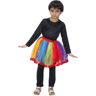                       Kaku Fancy Dresses Rainbow Tu Tu Skirt/Summer Fluffy / Tulle Skirt For Kids / Tutus Dancing Pettiskirt - Multicolor                                              