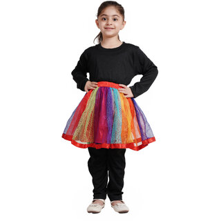                       Kaku Fancy Dresses Rainbow Tu Tu Skirt/Summer Fluffy / Tulle Skirt For Kids / Tutus Dancing Pettiskirt - Multicolor                                              