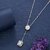 Stunning Silver Plated Flower Square Necklace