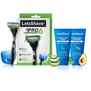                       LetsShave Pro 6 Blade Sensitive Trial Combo for Men                                              